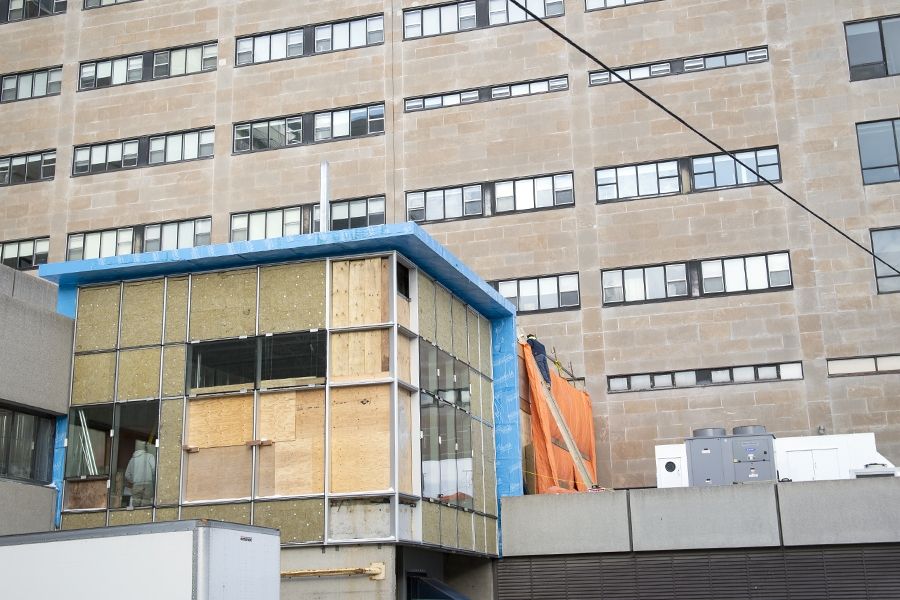 The construction for the second MRI as it appears from King Street