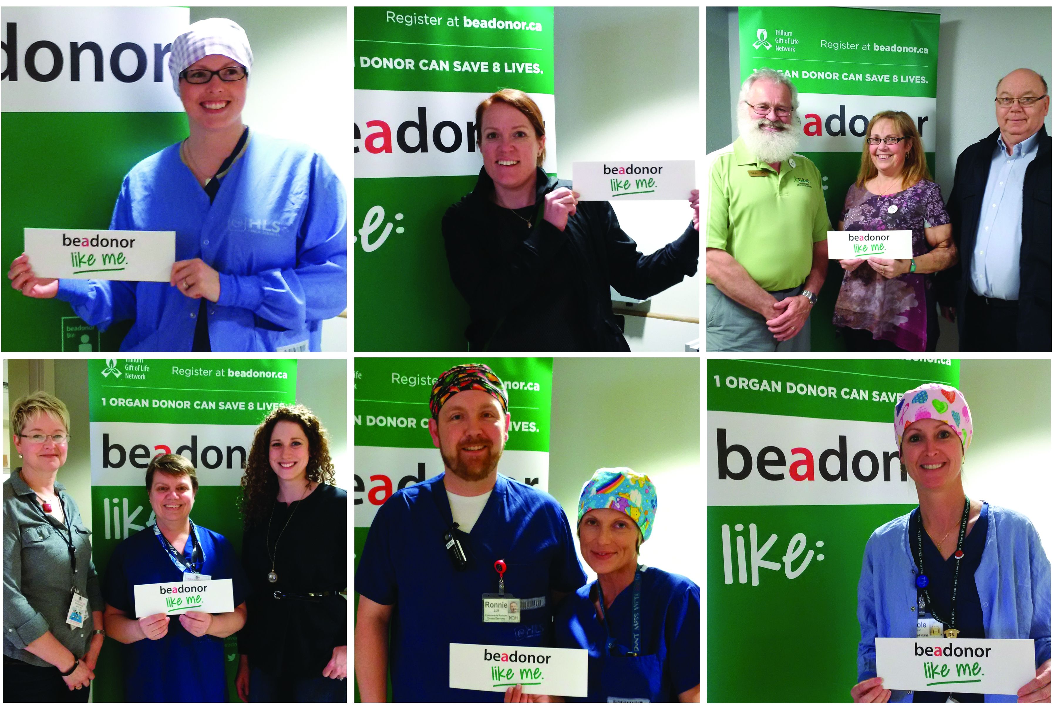 Share it on social media. Staff from across the hospital have been stopping to have their pictures snapped with the beadonor banner in the Atrium.